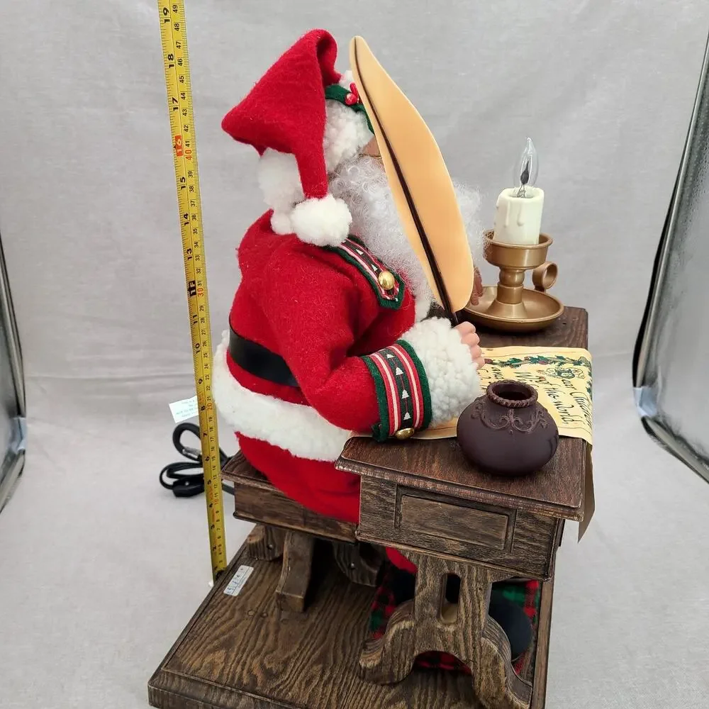 Trim A Home VTG 1993 Writing Santa Animatronic Christmas Figurine #35321 in Box
